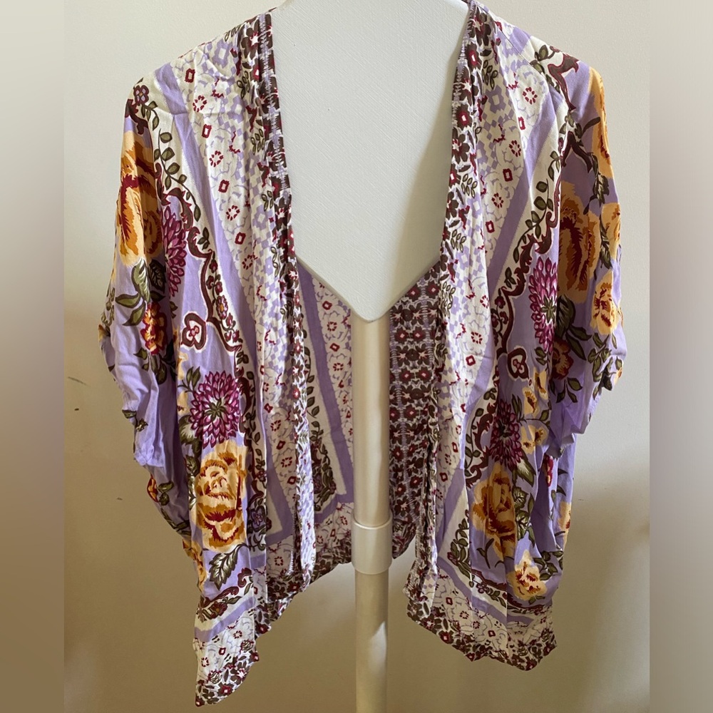 Lavender Color Floral Kimono
